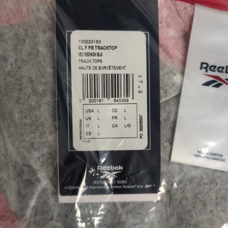 REEBOK TRACK TOP – MEN’S UK L, RED AND BLACK