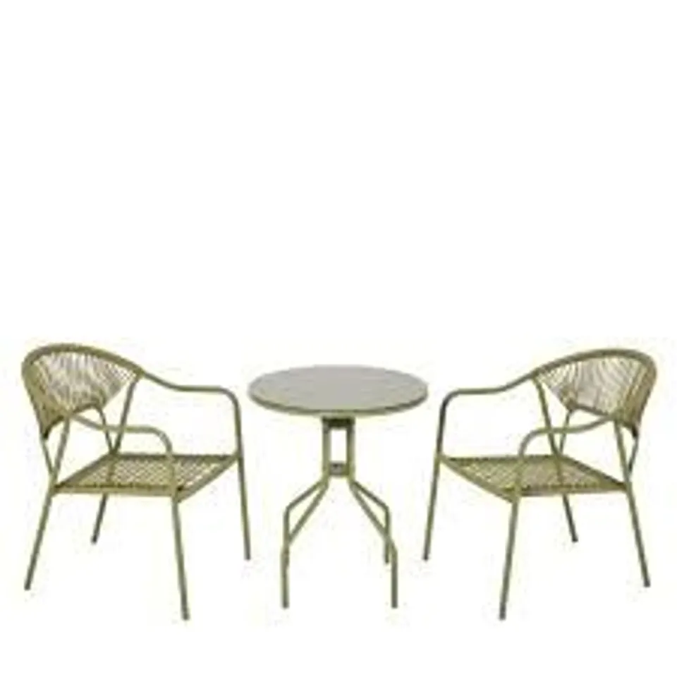GARDEN STORIES STUDIO 70 WOVEN RATTAN BISTRO SET