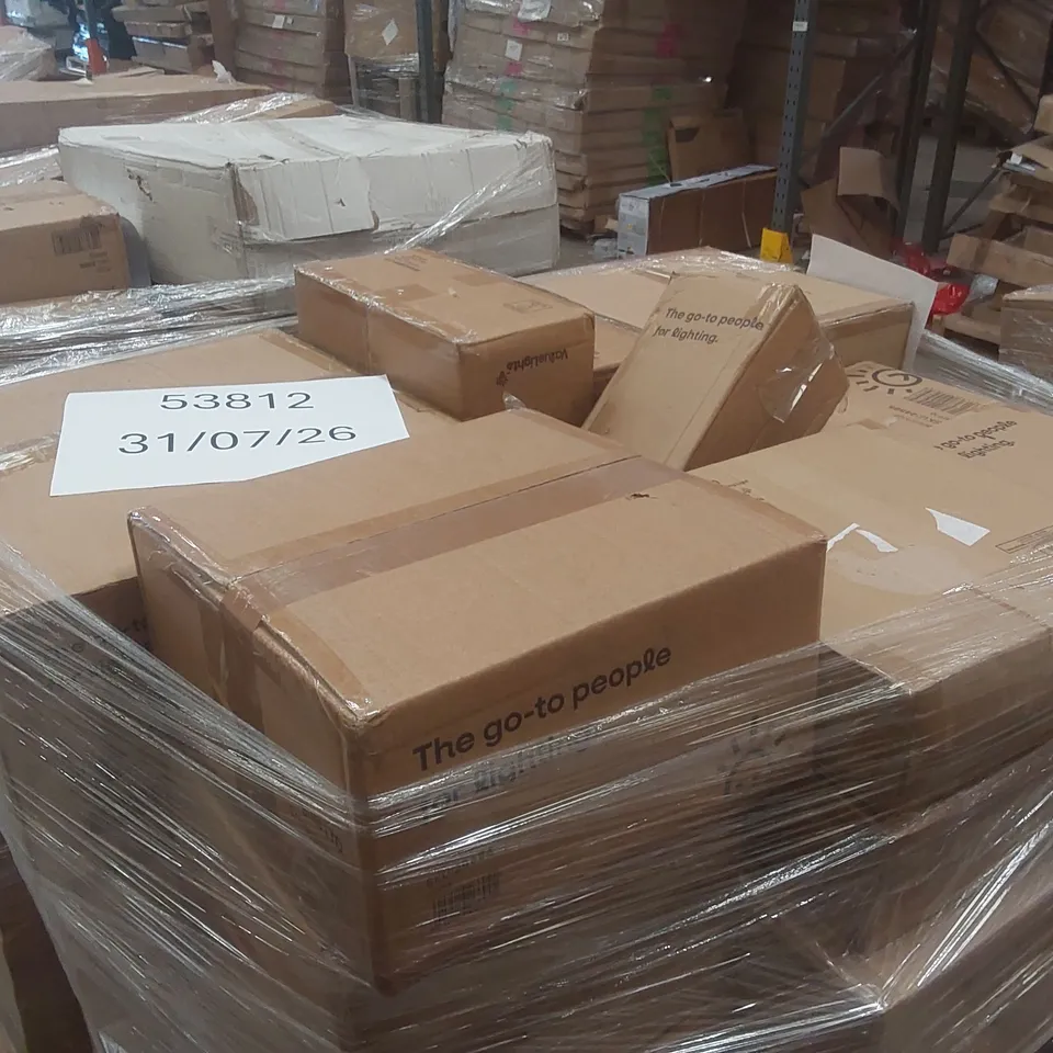 PALLET CONTAINING A VERY LARGE QUANTITY OF ASSORTED DESIGNER LIGHTING PRODUCTS