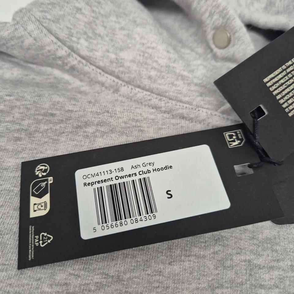 REPRESENT OWNERS CLUB HOODIE – ASH GREY, UK S