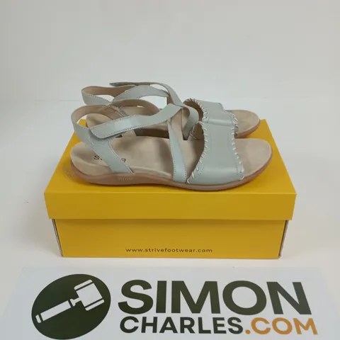 BOXED PAIR OF STRIVE CORAL LADIES LATTE SANDALS - UK 6
