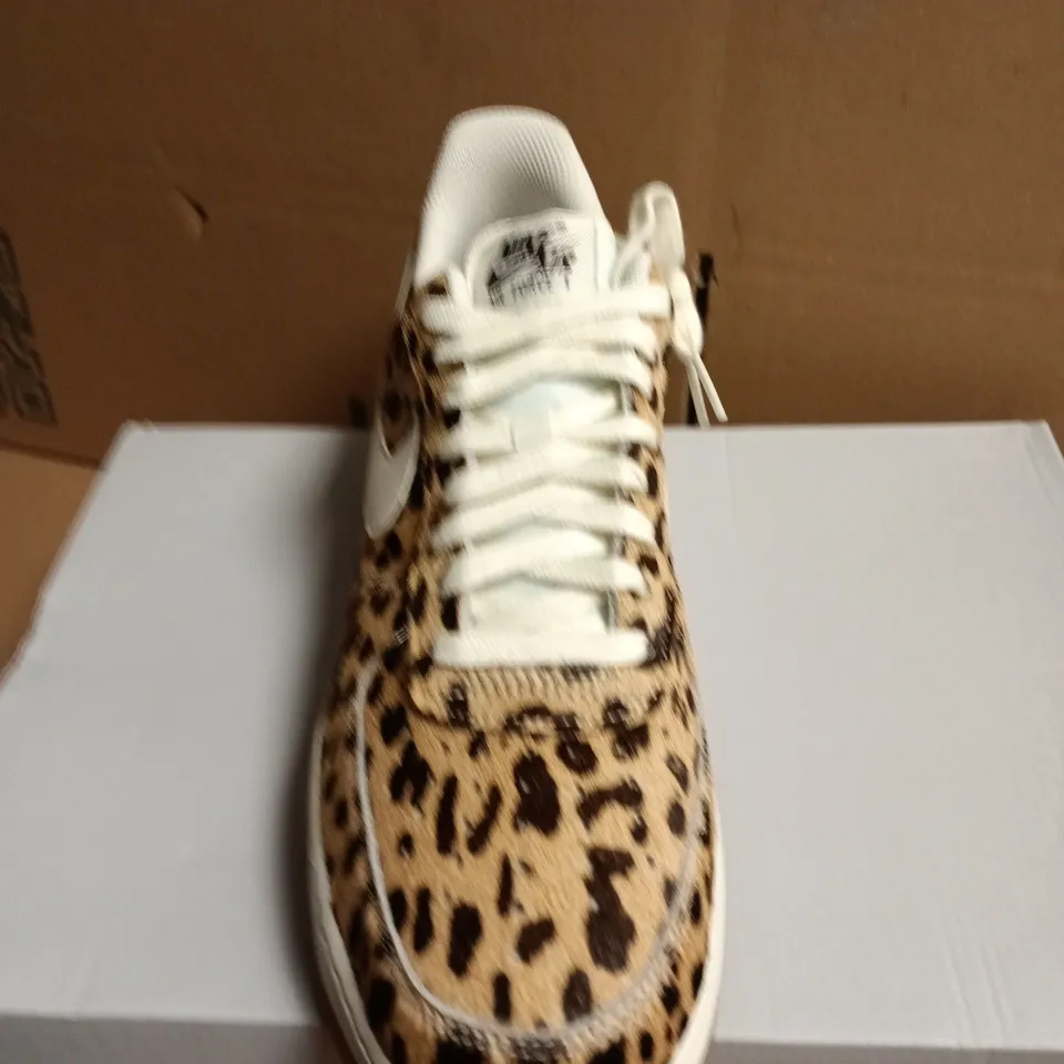 BOXED PAIR OF NIKE AIR FORCE 1 '07 LEOPARD PRINT WOMEN'S SNEAKERS - UK SIZE 8.5