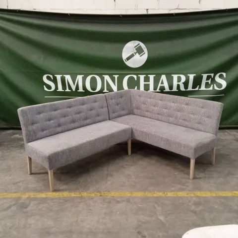 QUALITY DESIGNER FABRIC UPHOLSTERED CORNER DINING BENCH