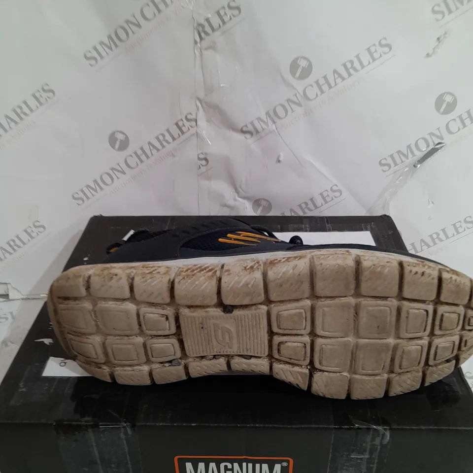 BOXED PAIR OF SKETCHERS TRACK TRAINER IN BLUE/WHITE SIZE 10