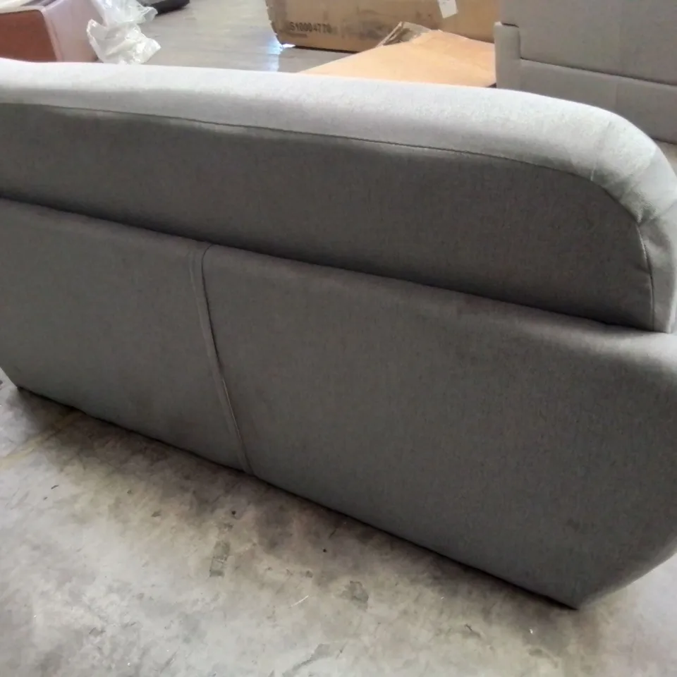 DESIGNER TWO SEATER SOFA LIGHT GREY FABRIC 