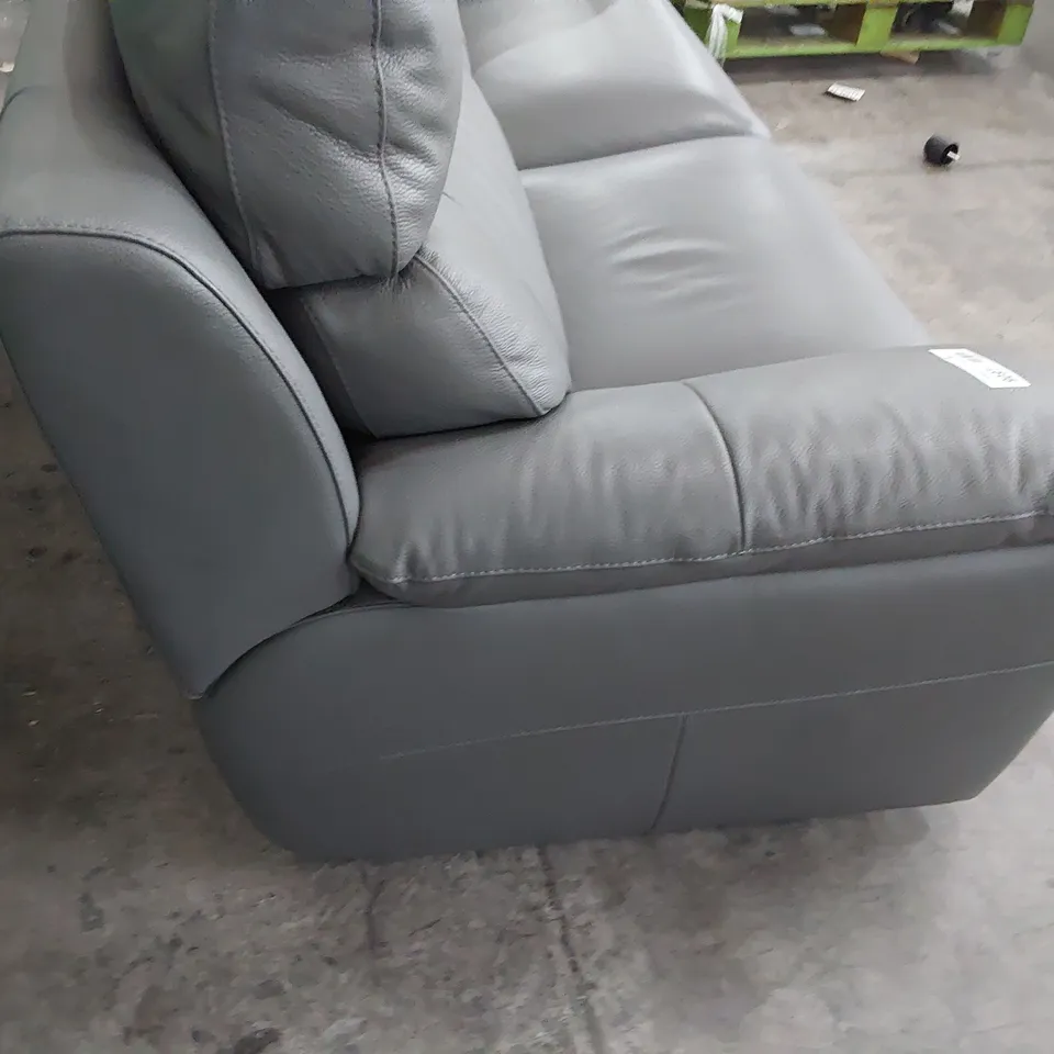 QUALITY ITALIAN DESIGNER THREE SEATER SOFA ANTHRACITE GREY LEATHER 