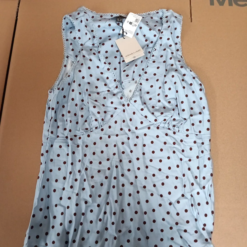 NOBODYS CHILD ALARA V NECK TOP IN BLUE - UK 12
