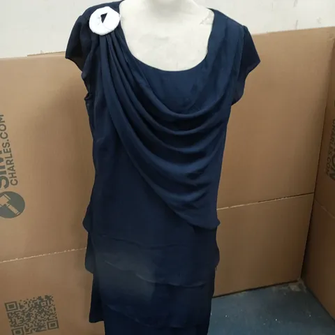 BON PRIX DARK BLUE CHIFFON DRESS 16