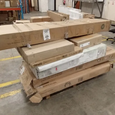 PALLET OF ASSORTED INCOMPLETE FURNITURE PARTS AND PIECES