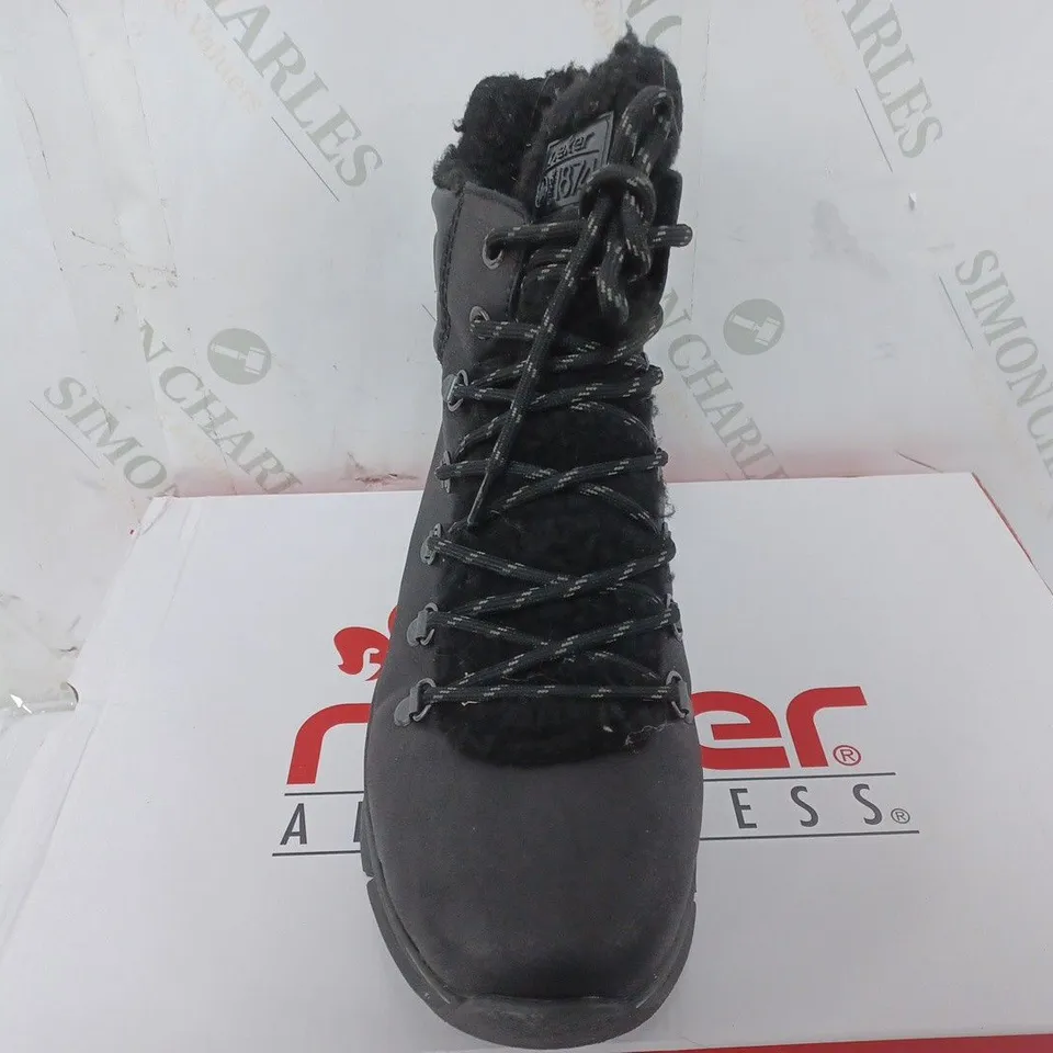 BOXED RIEKER CHUNKY BOOT IN BLACK - SIZE 38
