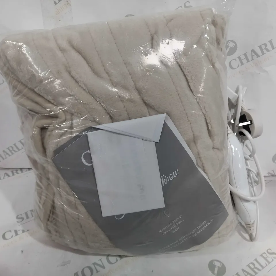 COZEE HOME HEATED BLANKET IN STONE 