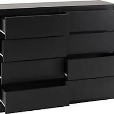 BOXED MALVERN 8 DRAWER CHEST BLACK RECESSED HANDLES (2 BOXES)
