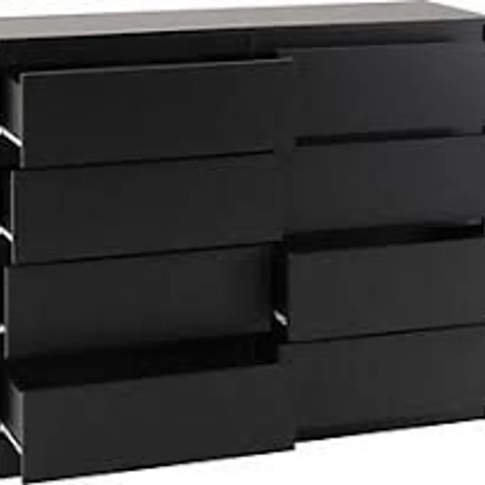 BOXED MALVERN 8 DRAWER CHEST BLACK RECESSED HANDLES (2 BOXES)