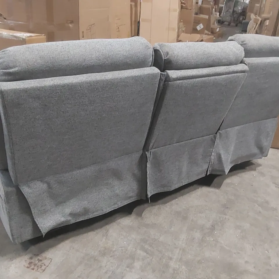 QUALITY DESIGNER 3 SEATER FABRIC UPHOLSTERED MANUAL RECLINER SOFA 