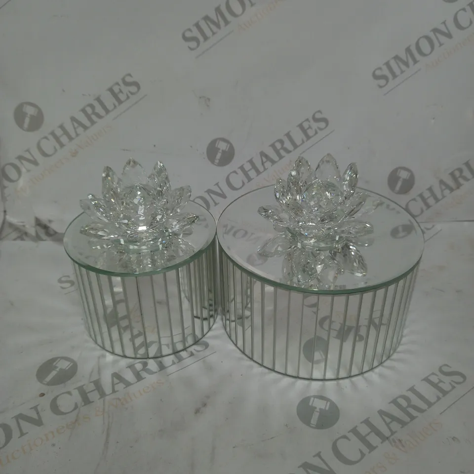 JM BY JULIEN MACDONALD SET OF 2 MIRRORED MOSAIC TRINKET BOXES