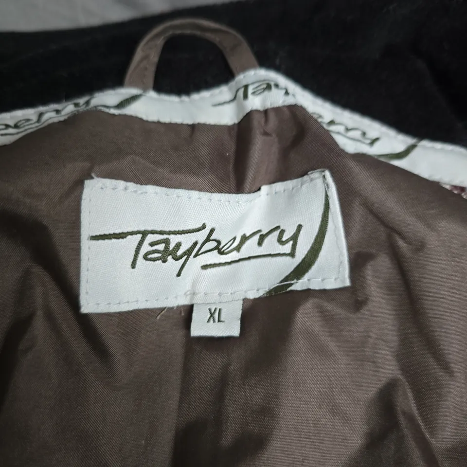 TAYBERRY XL BROWN JACKET WITH CHECKED LINING