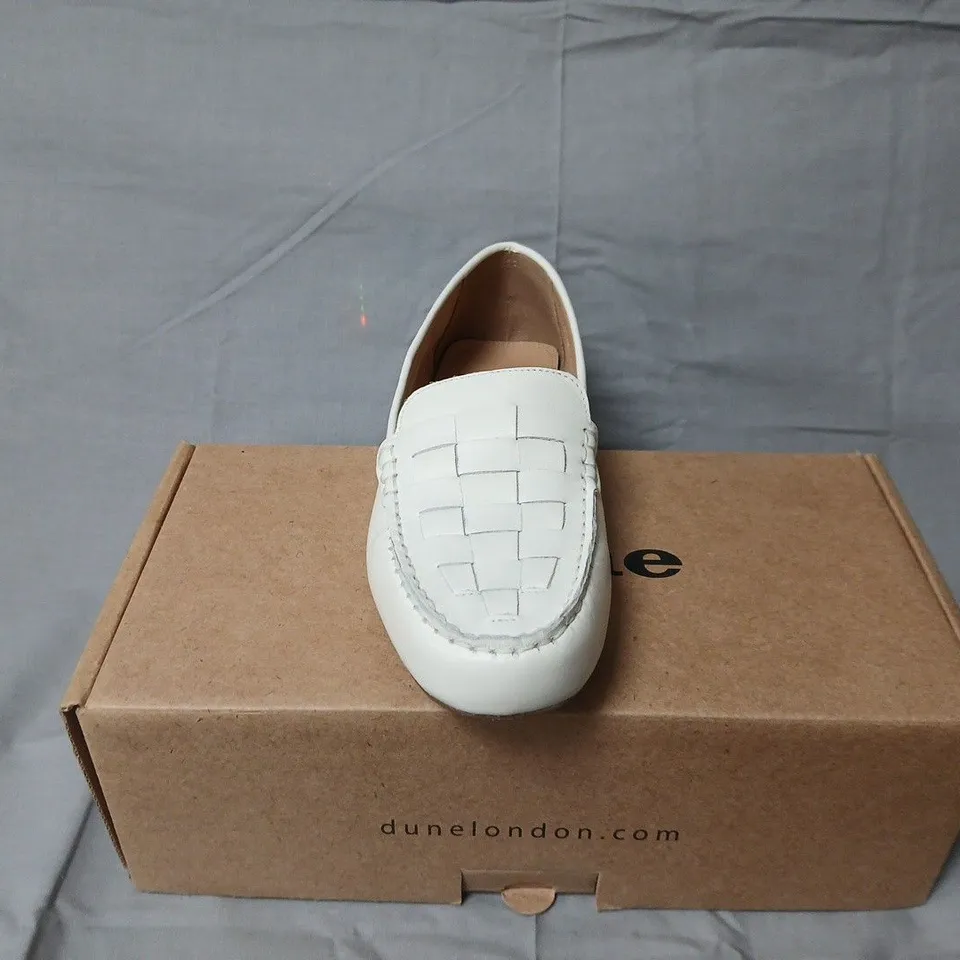 Dune London White Leather Woven Driving Loafer – UK 6 (EU 39) – Pair