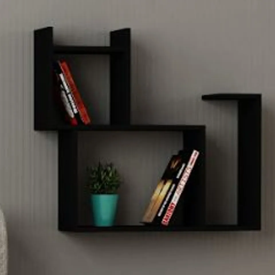 BRAND NEW BOXED BLACK SHELVING UNIT