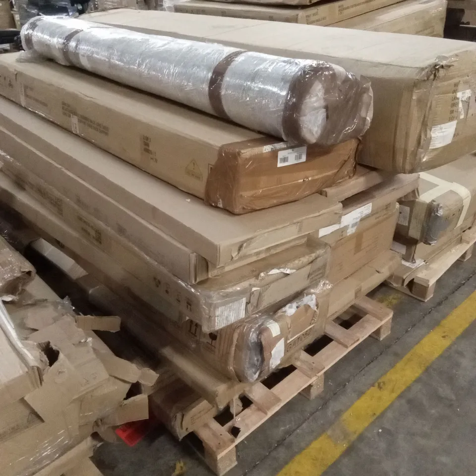 PALLET OF ASSORTED INCOMPLETE DESIGNER FURNITURE PARTS AND PIECES 