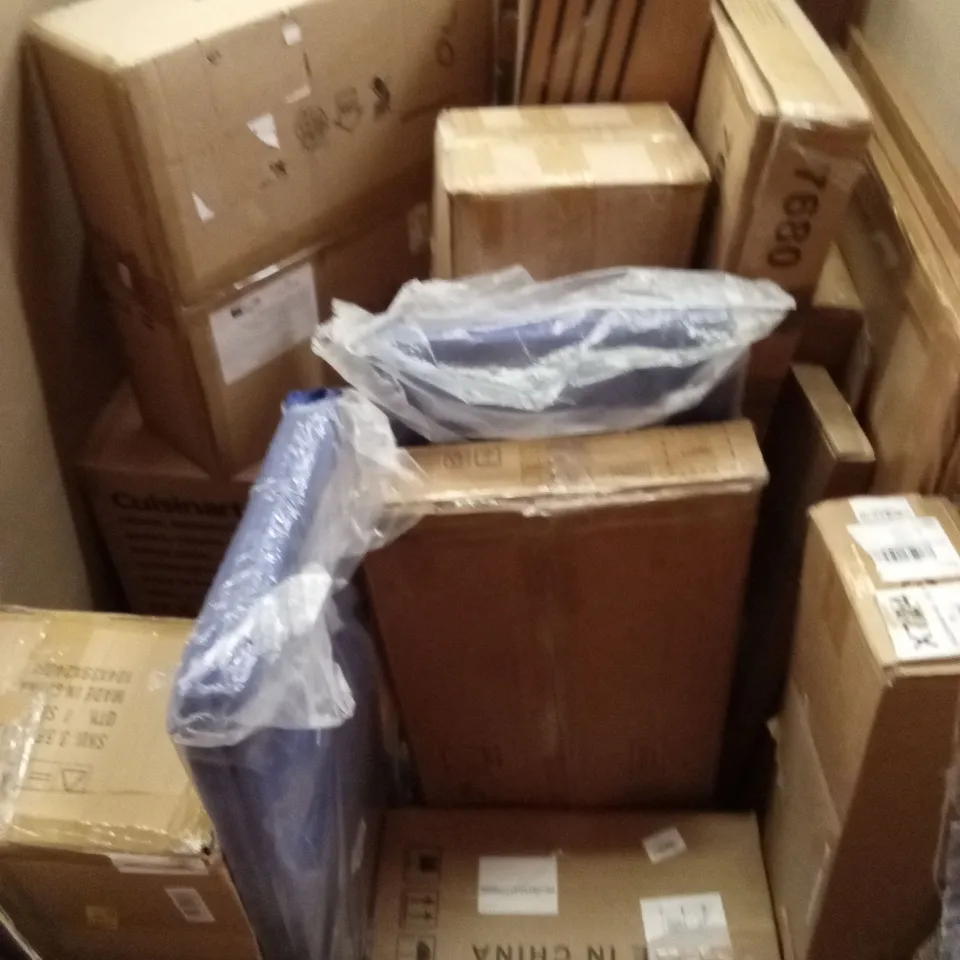 PALLET OF ASSORTED HOUSEHOLD GOODS & PRODUCTS TO INCLUDE; FOOD DEHYDRATOR, PORTABLE AIR COOLER, BOXED FURNITURE ETC
