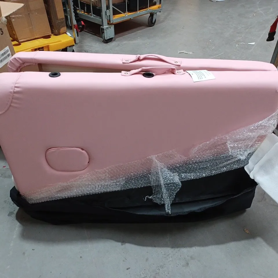BOXED PINK LEISURE MASSAGE TABLE WITH CARRY BAG