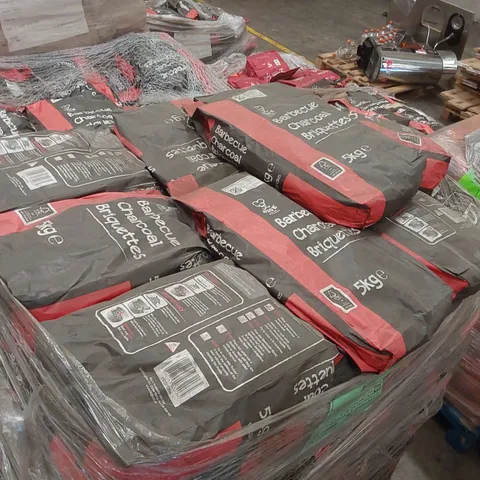 PALLET CONTAINING A LARGE QUANTITY OF CHARCOAL BRIQUETTE BAGS 