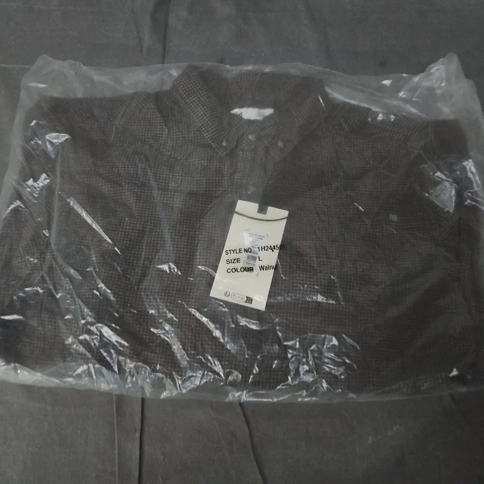 BAGGED TOKYO LAUNDRY MEN’S HOUNDSTOOTH JACKET – WALNUT, SIZE L