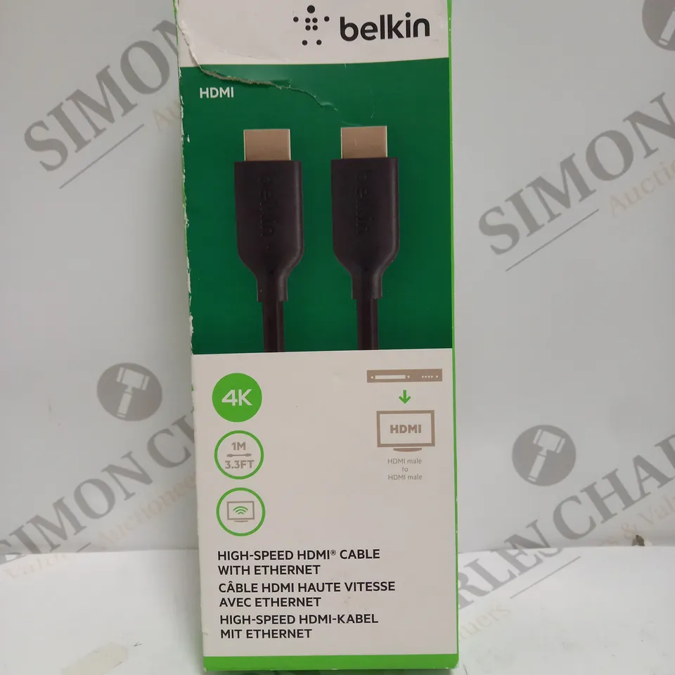 BOXED BELKIN 4K HIGH-SPEED HDMI CABLE WITH ETHERNET - 1M