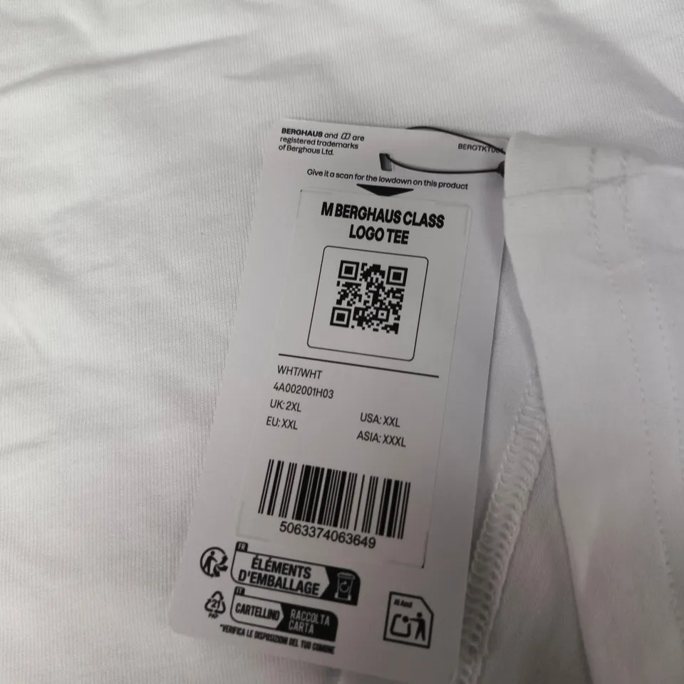 BERGHAUS CLASS LOGO TEE – WHITE UK 2XL