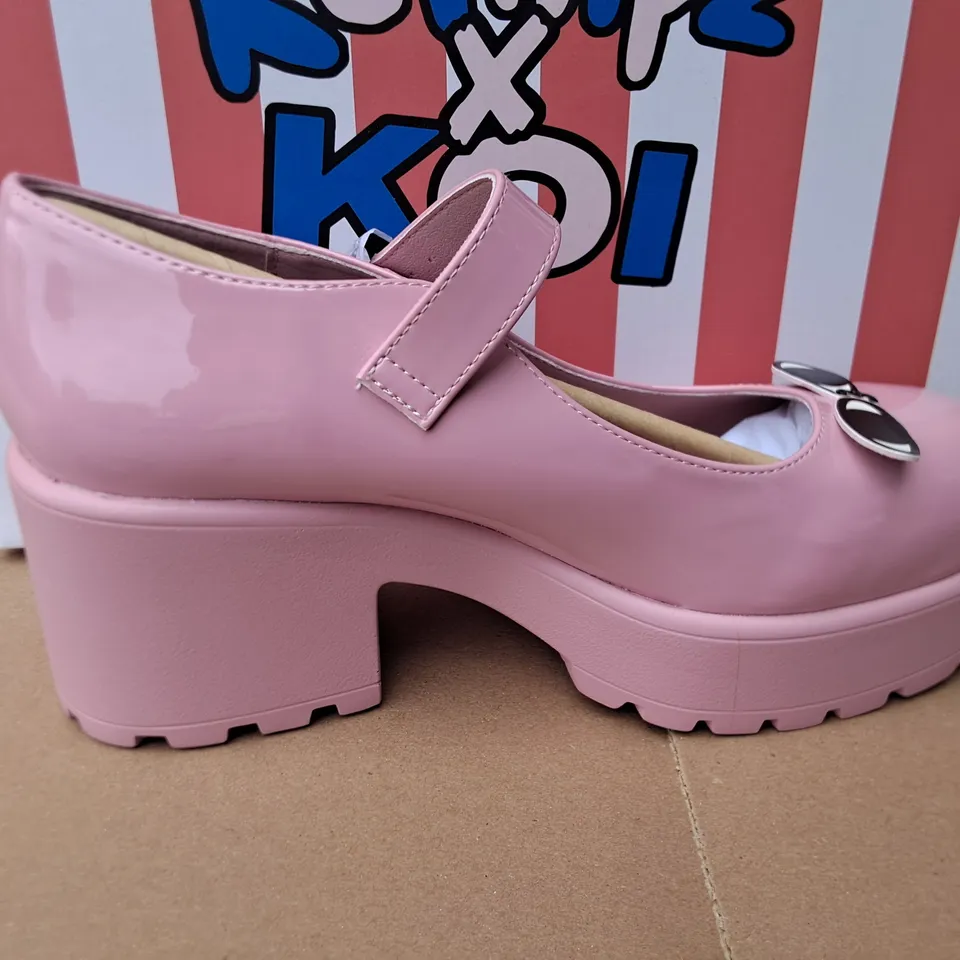 BRAND NEW BOXED KOI KETNIPZ TIRA MARY JANE "FRICK IM SICK" EDITION PINK SHOES - UK 5