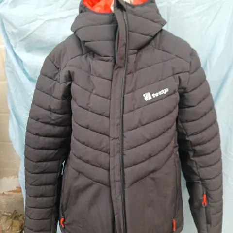 THE EDGE PUFFER JACKET – BLACK WITH ORANGE INTERIOR, UK M