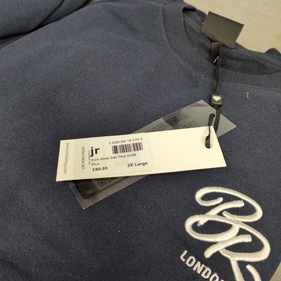 BORN RICH LONDON SWEATSUIT TOP AND BOTTOMS 2XL WITH TAGS