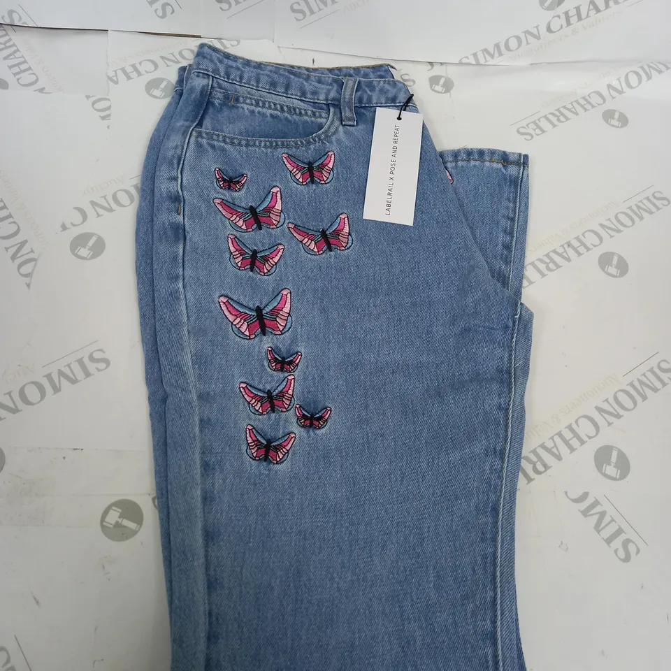 LABELRAIL X BUTTERFLY DENIM JEANS SIZE 10