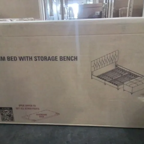 BRAND NEW SUPER KING PLATFORM BED WITH STORAGE BENCH  -BLACK-