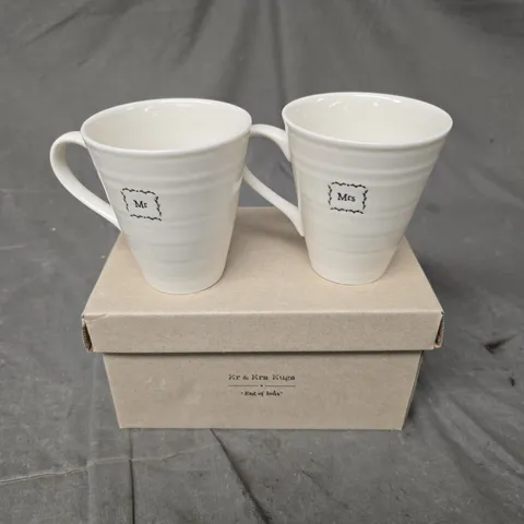 BOXED MR & MRS EAST OF INDIA MUG SET