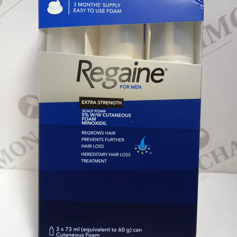 REGAINE FOR MEN 5% W/W CUTANEOUS MINOXIDIL EXTRA STRENGTH FOAM (3 X 73ML)