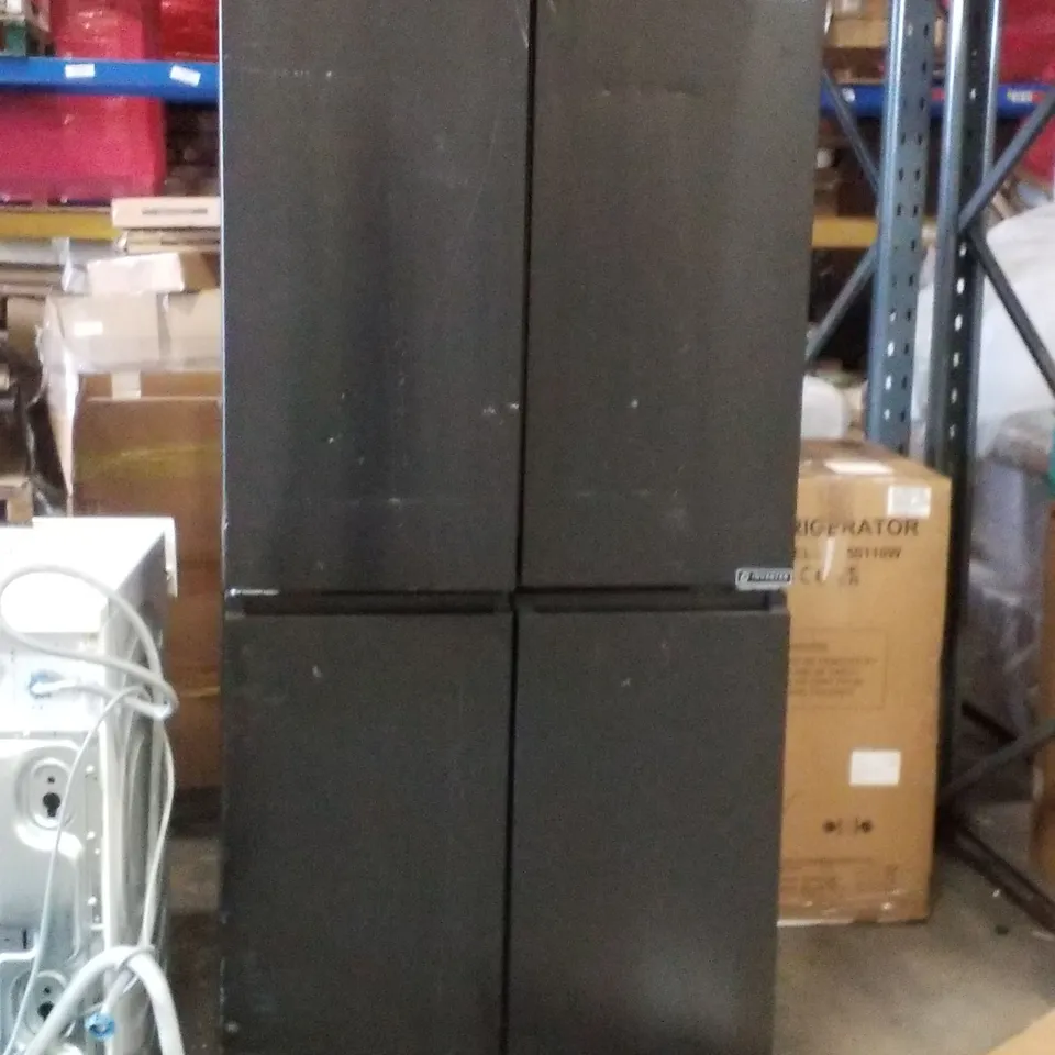 PUREFLAT RQ5P470SAFD 80CM WIDE FRIDGE FREEZER - BLACK STAINLESS STEEL - D RATED