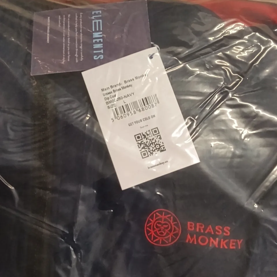 BRANS NEW BRASS MONKEY COAT - SIZE LARGE NAVY