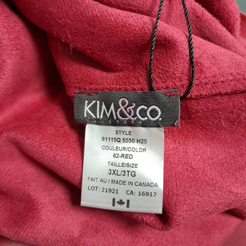 KIM & CO. WOMEN'S RED WRAP-STYLE TOP – SIZE 3XL 