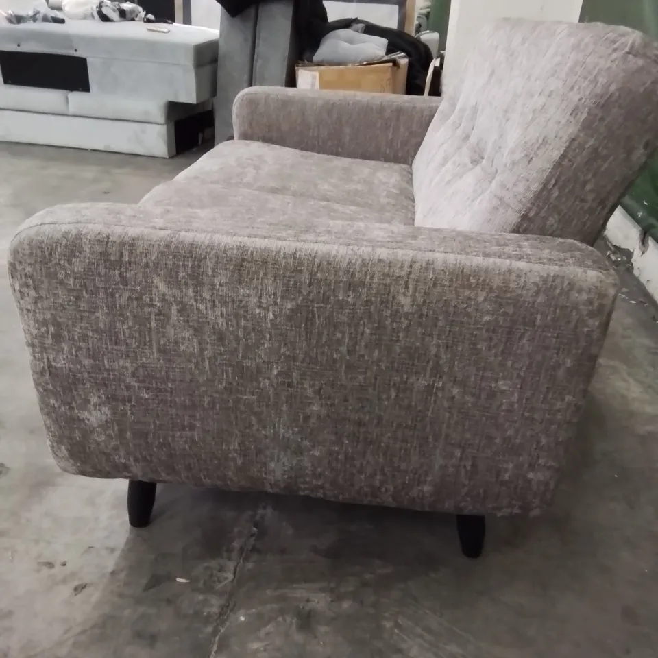 DESIGNER 2 SEATER FABRIC UPHOLSTERED SOFA IN GREY 