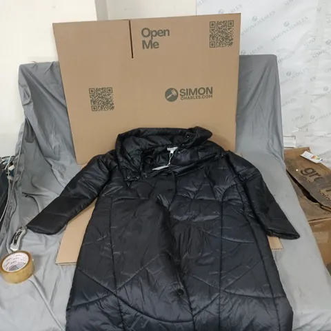 TAMSY BLACK QUILTED PUFFER COAT – SIZE L