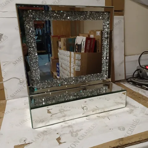 JULIEN MACDONALD LIGHT UP ENCAPSULATED CRYSTAL DRESSING TABLE MIRROR [COLLECTION ONLY]