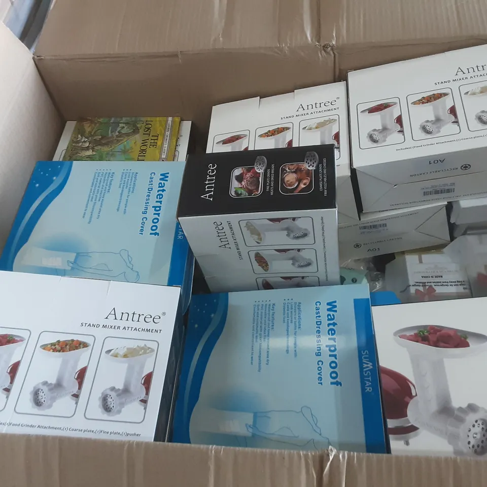 PALLET OF ASSORTED HOMEWARE ITEMS TO INCLUDE BREAST PUMPS, FOOD GRINDER ATTACHMENTS, MEDICAL DRESSINGS ETC