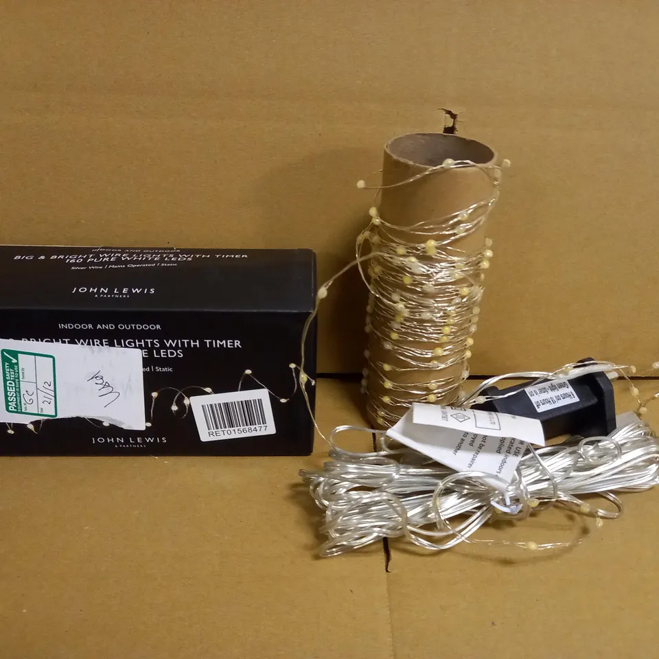 BIG AND BRIGHT WIRE LIGHTS WITH TIMER 160 PURE WHITE LEDS