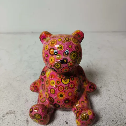 PINK BEAR-SHAPED PIGGY BANK
