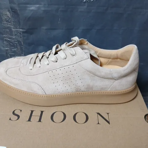 SHOON BEIGE SUEDE SNEAKERS – EU 39, BOXED