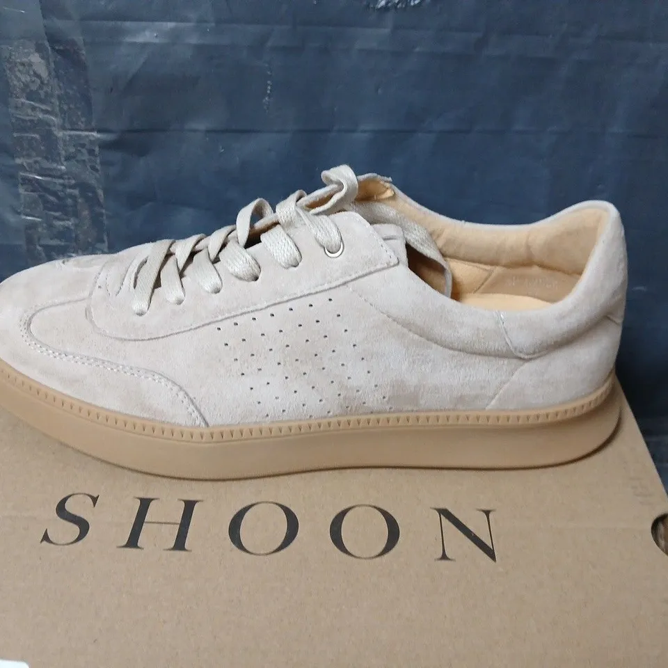 SHOON BEIGE SUEDE SNEAKERS – EU 39, BOXED