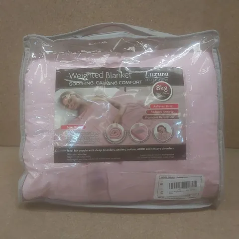 BRAND NEW BAGGED LUXURA 8KG WEIGHTED BLANKET - PINK // SIZE: KING