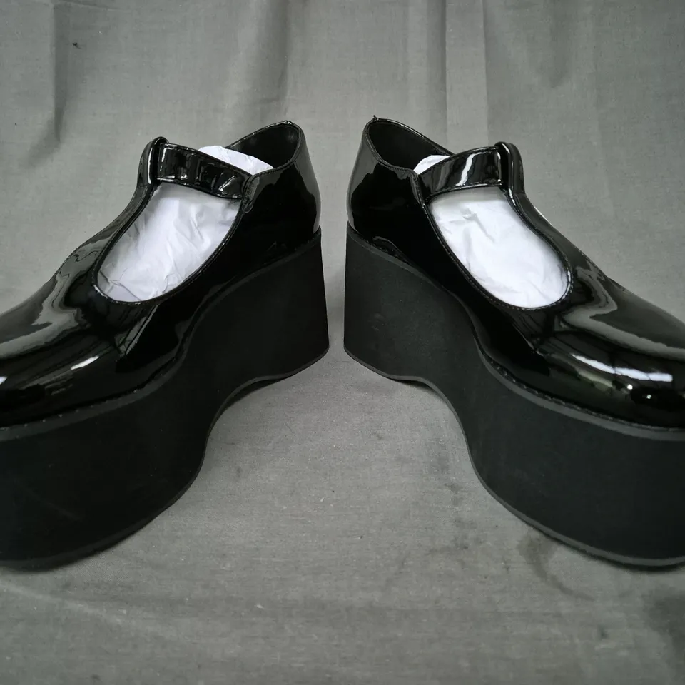 BOXED PAIR OF KOI MORENO BLACK PLATFORM MARY JANES UK SIZE 5