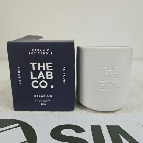 THE LAB CO. CERAMIC SOY CANDLE – RELAXING (COTTON, LAVENDER & JASMINE), 280G
